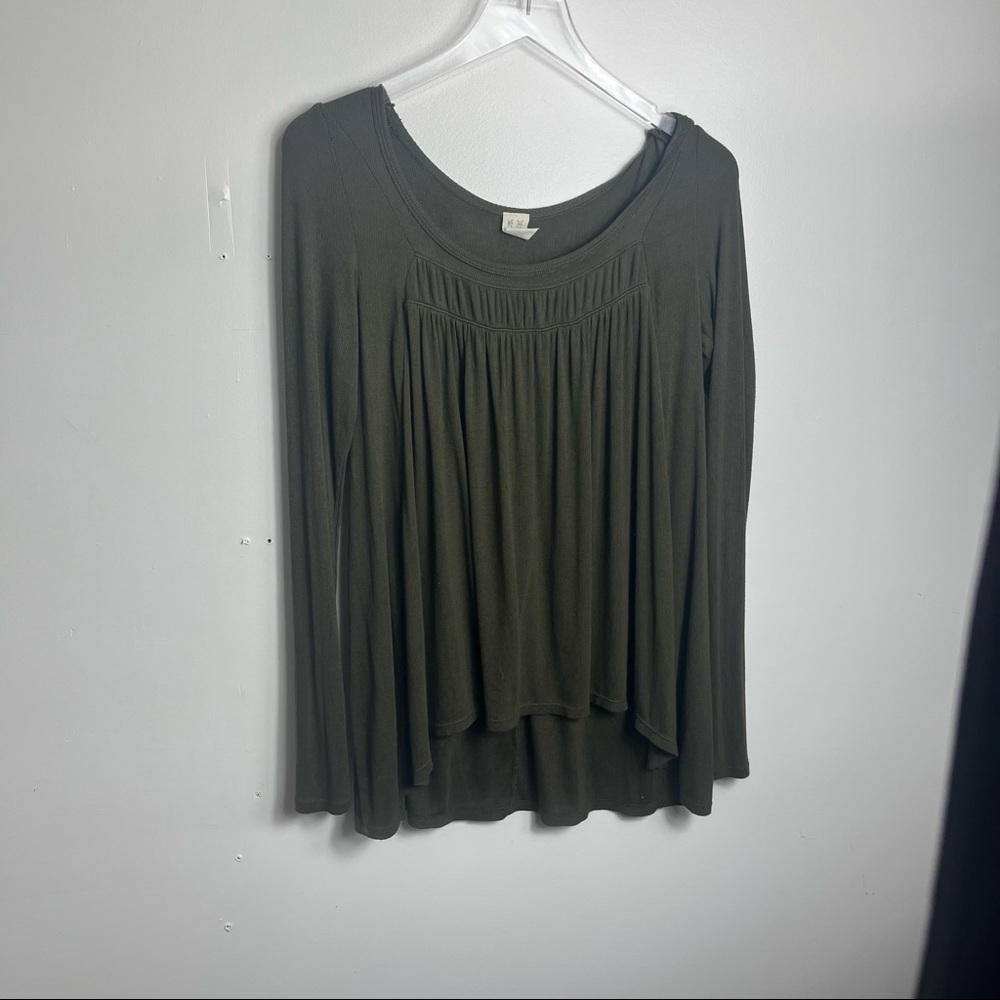 We The Free by Free People Womens Love Valley Long Sleeve Top Green Sm 1281